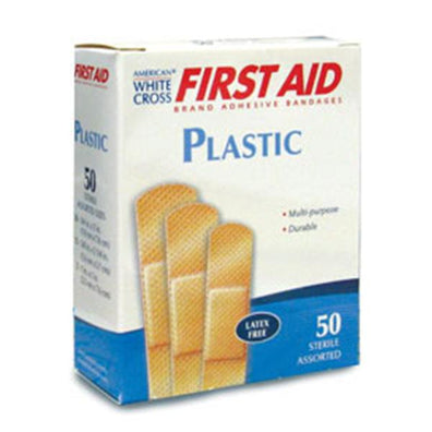 Bandage Adh Strp Plstc American White Cross First Aid Asst Sz Flxbl Flsh 50/BX, 24 BX/CA - Surgical Supplies NY
